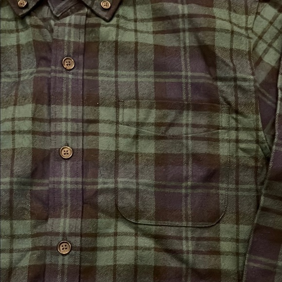 Lands' End Men's Green and Blue Plaid Shirt - Picture 3 of 4